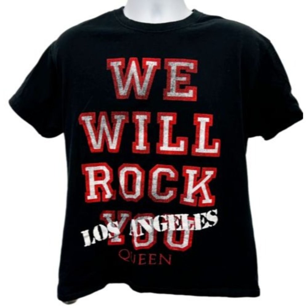 Queen - We Will Rock You Mens T Shirt Los Angeles Concert Tee Measures Large